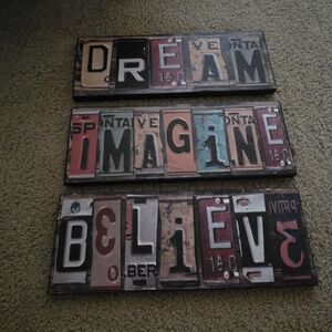 Hobby Lobby Multicolor License Plate Wall Art Set